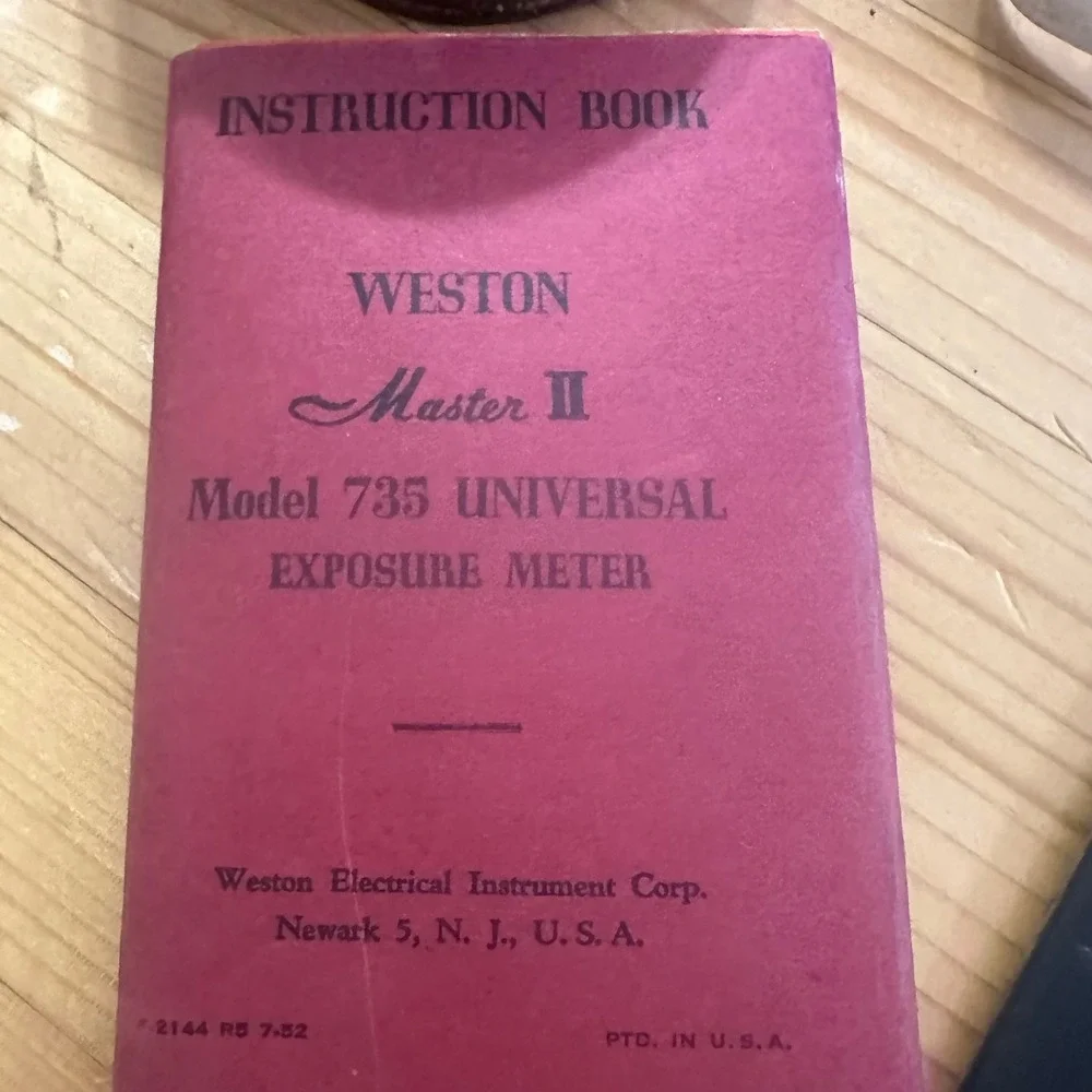Vintage Weston Master II Model 735 Universal Exposure Meter with Case and Manual